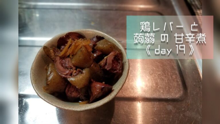 【料理Vlog】鶏レバーとこんにゃくを甘辛く煮たやつ、作る【貧血予防】