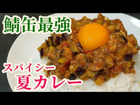 トマトの旨味凝縮！なすと鯖缶で簡単キーマカレーの作り方☆スパイシーで美味しい