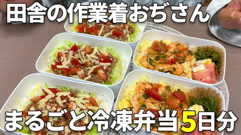 【まるごと冷凍】5日分を週末に作り置きするお弁当！フライパン不要の簡単・時短・おいしいレシピ！【エビチリ】【タコライス】