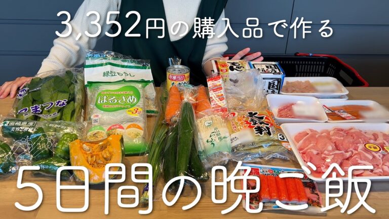 【家族3人分】3,352円の購入品で作る5日間の晩ご飯