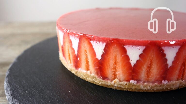 No-Bake Strawberry Cheese cake Recipe 苺のレアチーズケーキの作り方