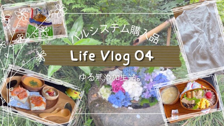 【vlog04】パルシステム購入品で作るゆる無添加の1週間ごはん。体質改善。玄米食。紫陽花寺。ソーイング。