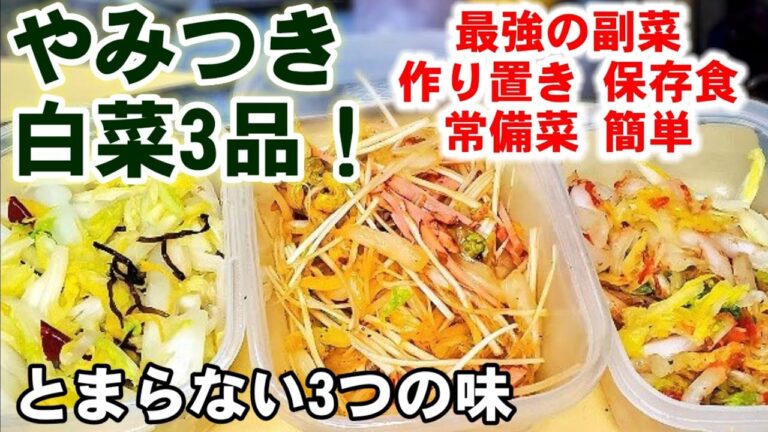 1番人気！無限白菜レシピ3品！簡単 やみつき白菜レシピ 作り置き 大量消費 白菜人気レシピ