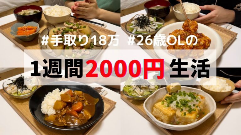 食費1ヶ月1万円の一人暮らしごはん【1週間分紹介】カレー🍛/揚げ出し豆腐/五目豆🥕etc…