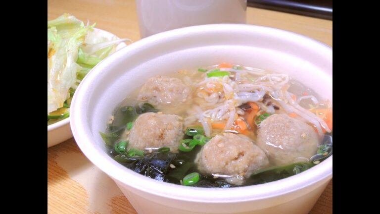 【今日の】鶏団子の和風春雨スープ【昼食】