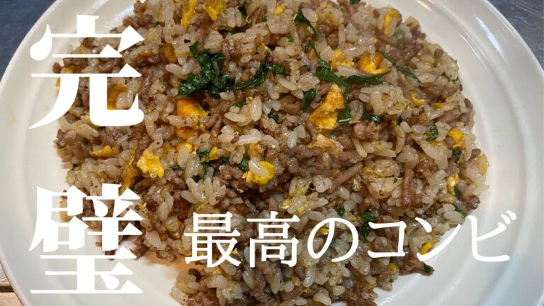 【絶品】こってりさっぱり旨すぎ注意！『しそひき肉チャーハン』を作ってみた！