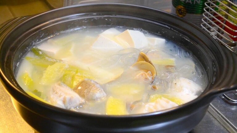 さわやかな温もり、鱈ちりレモン鍋の作り方　　How to make lemon stew of codfish and clam