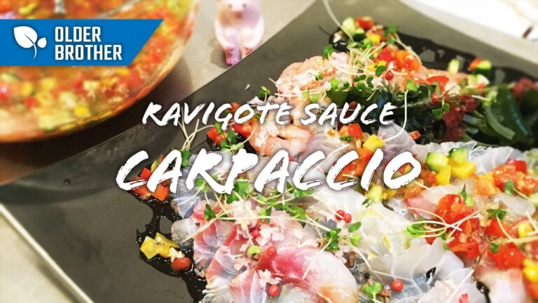 【真鯛のカルパッチョ】天然真鯛のカルパッチョをラヴィゴットソースで How to make carpaccio with ravigote sauce＜KITCHEN TANAKA 兄レシピ＞