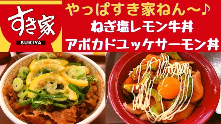 【世界一面白い食レポ】すき家 ねぎ塩レモン牛丼・アボカドユッケサーモン丼【新発売/ダジャレを言ってくだじゃれ】