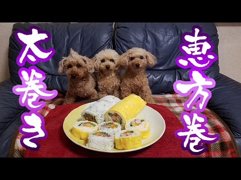 愛犬に恵方巻（太巻き）を作った！