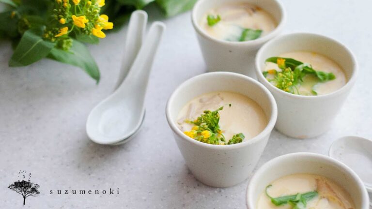 【フライパンで茶碗蒸し】菜の花と貝柱のとろとろ洋風茶碗蒸し#21 レシピ