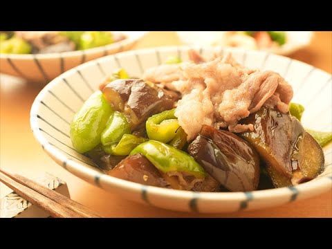 ささっと15分！なすとピーマンの【豚肉の甘辛炒め】