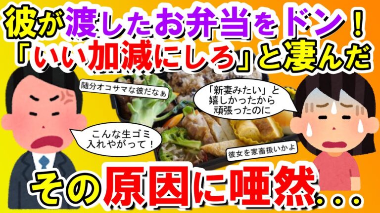 【2chメシマズ】彼が「お弁当を作って欲しい」と言うので作ってあげていた。数日後、彼がその渡したお弁当をドン！テーブルに置いて「いい加減にしろ」と凄んだ。その原因に唖然・・【2chスレ・ゆっくり解説】