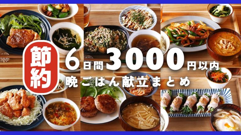 【節約献立レシピ】食材使いきり！2人分6日間の晩ごはんを3,000円以内で♪