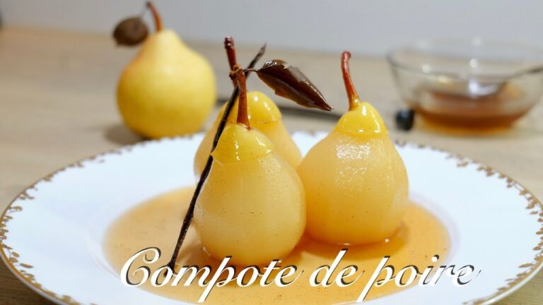 【洋梨のコンポート】Poires pochées au vin blanc et au poivre de Timut🍐How to make Pear compote/french recipes