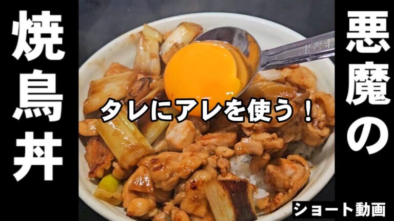 ガチで旨すぎて気絶します！悪魔の焼鳥丼とラーメン屋の鶏皮 簡単おつまみ 節約 副菜 丼 鶏もも肉長ネギレシピ(ショート動画)