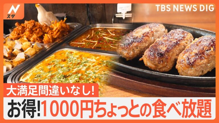 1000円ちょっとで大満足！ハンバーグにうどん、天ぷら、本格エスニック料理まで！お得な食べ放題｜TBS NEWS DIG