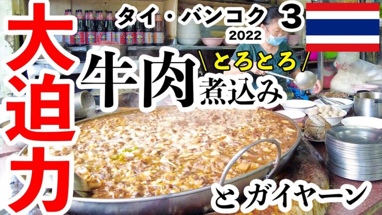 大迫力の大鍋！とろとろ牛肉煮込みとフルーティーなタレが美味しいガイヤーン 海外旅行vlog 2022年タイ バンコク旅行  vol.3