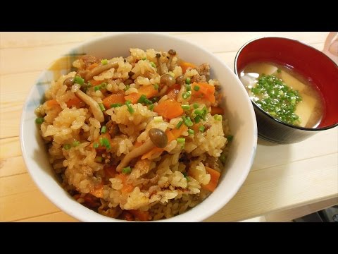 【すっかり秋ですね】ひき肉炊き込みご飯【cooked rice】