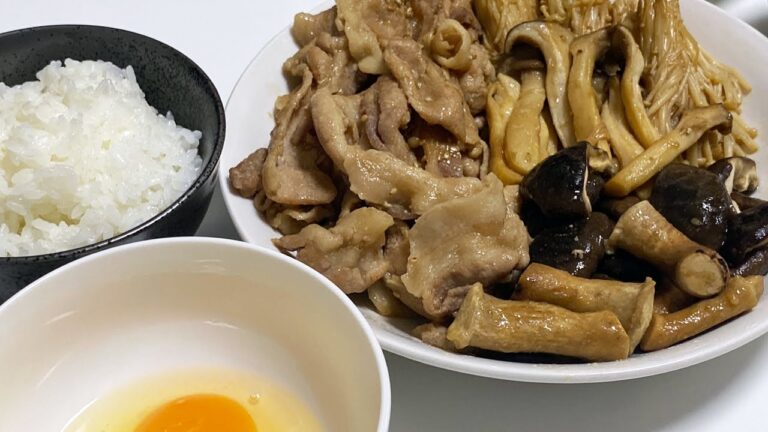 きのこたっぷりすき焼き【パパでも作れる簡単料理：飯テロ】Sukiyaki with plenty of mushrooms