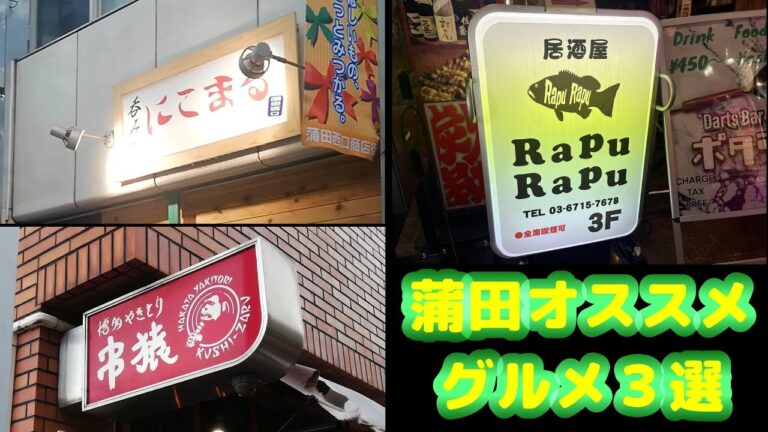 【グルメ編】蒲田おすすめグルメ３選！「にこまる蒲田西口店」「居酒屋 RapuRapu」「博多やきとり 串猿」！【in 蒲田】