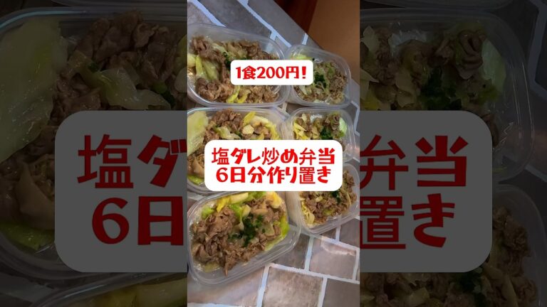 【豚肉塩ダレ炒め弁当】6日分作り置きして冷凍する　#shorts #作り置き #料理