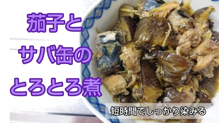 【短い時間でしっかり染みる】茄子とサバ缶のとろとろ煮✨