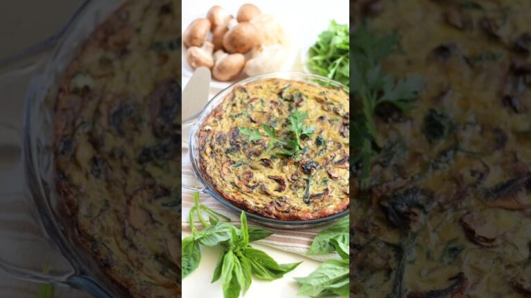 Spinach and Mushroom Frittata #shorts