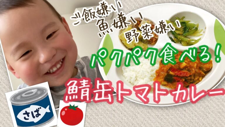 【離乳食後期・幼児食】ご飯嫌い・魚嫌い・野菜嫌いもパクパク食べる！鯖缶使った簡単トマトカレー【大人も美味しい】