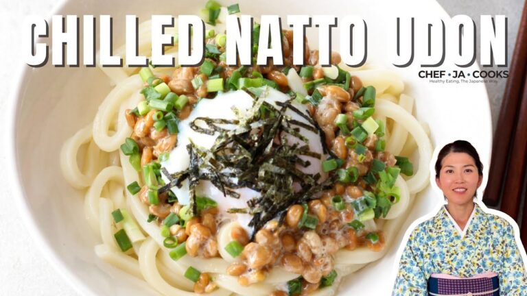 Chilled Natto Udon Noodle Bowl Recipe | 『温泉卵のせ』冷やし納豆うどん