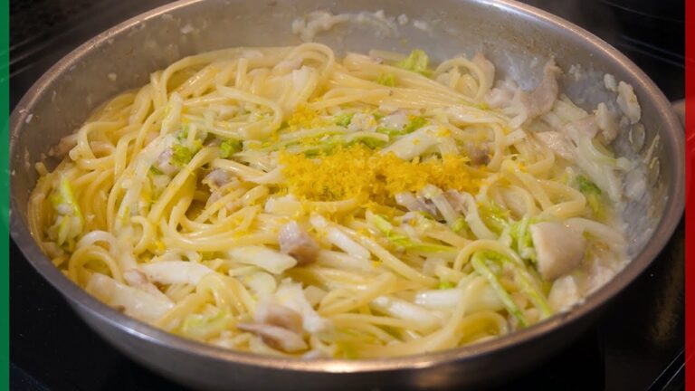 【マルコのタラの食べ方】冬にぴったり！タラと白菜とレモンのクリームパスタ！【Linguine con merluzzo e limone】