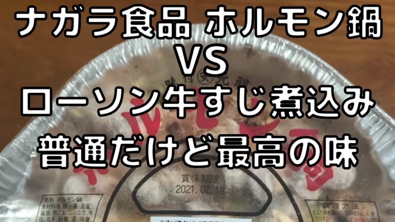 ナガラ食品 ホルモン鍋vsローソン 牛すじ煮込み 見た目普通で最高の味