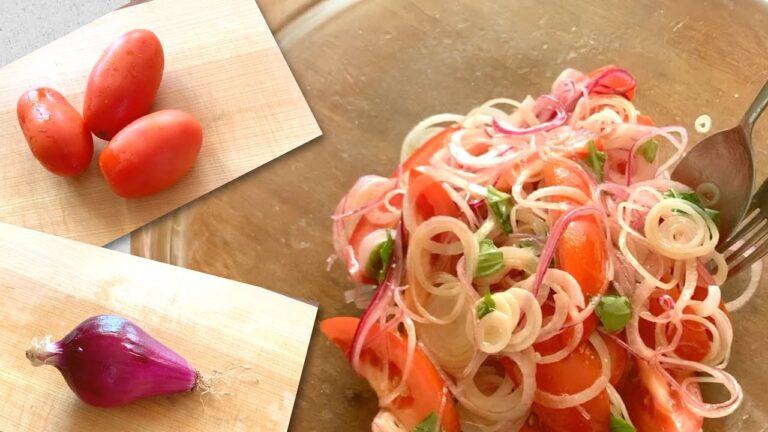 切って混ぜるだけの5分で超簡単イタリアンサラダ　【Italian salad with onions and tomatoes/トマトと玉ねぎのサラダ】