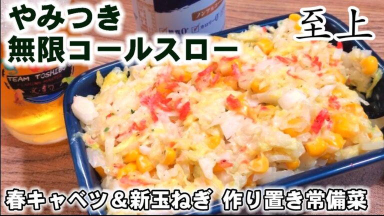 【やみつきキャベツと玉ねぎ】流行りの無限さっぱりコールスローサラダ作り方/作り置き/常備菜/副菜/大量消費/簡単節約レシピ