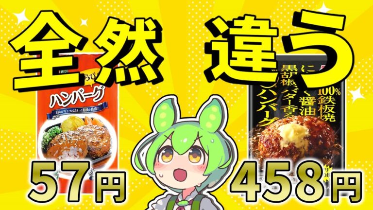 【この差はヤバい】冷凍ハンバーグ6種類を徹底比較！激安業務スーパーVS高級ザ★ハンバーグ【ずんだもん】