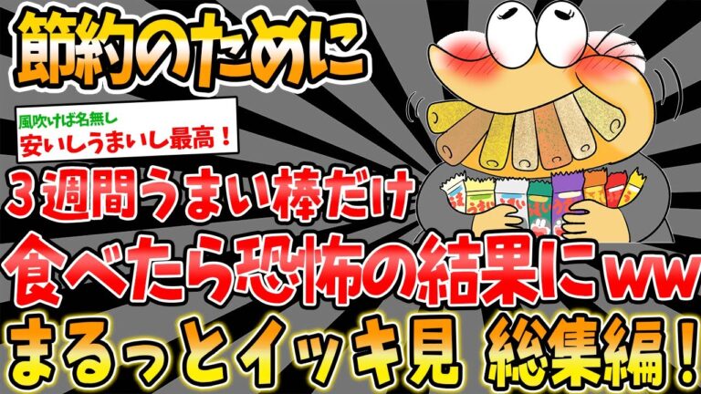 【総集編】節約のために3週間うまい棒だけを食べ続けた結果、ヤバすぎる結果にwww他4本【2ch面白いスレ】