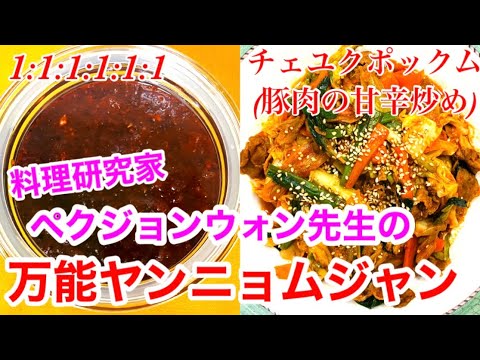 ペクジョンウォン先生の【万能ヤンニョムジャン&豚肉の甘辛炒め】⭐️