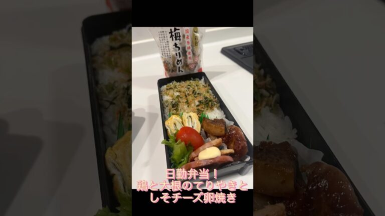 日勤弁当！大根と鶏の照り焼きとしそチーズ卵焼き#shorts #short