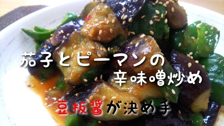 毎日ごはん【茄子とピーマンの辛味噌炒め】作り☆ 豆板醤が決め手！ 朝採り新鮮夏野菜なすとピーマンで簡単絶品辛味噌炒め！