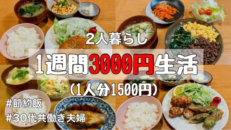 【節約飯】夫婦2人で3000円の1週間献立