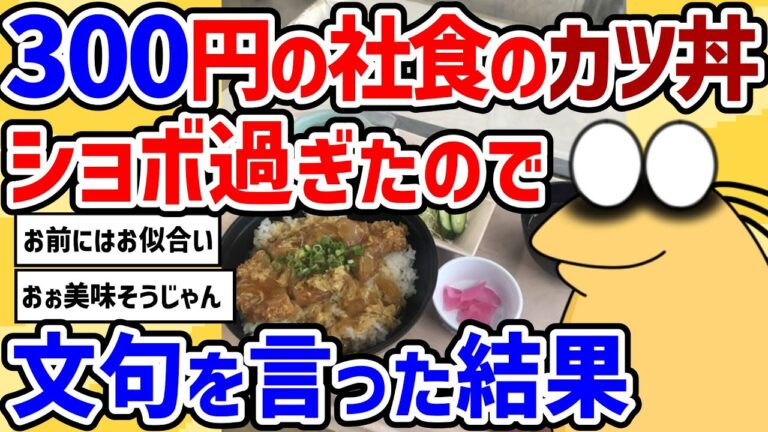 【2ch面白いスレ】社食のショボいカツ丼300円がこちらｗｗｗｗｗスレ民達の「社員食堂」にお邪魔。工場勤務ワイさんの大満足社食。ワイの社食なんやが………【2chスレ ゆっくり】