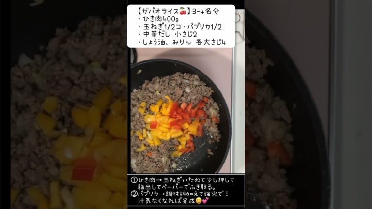 【💕超簡単ガパオライス💕】すぐ食べたい！時間ない時に作ります😆ガパオライスレシピ