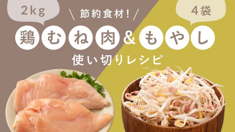 【節約！鶏むね肉 作り置き5品&もやしレシピ6品】コスパ抜群！お弁当や晩ごはんに♪鶏むね2kg！もやし4袋使い切り｜便利な下味冷凍もご紹介♪ #鶏むね肉#もやし #おかず