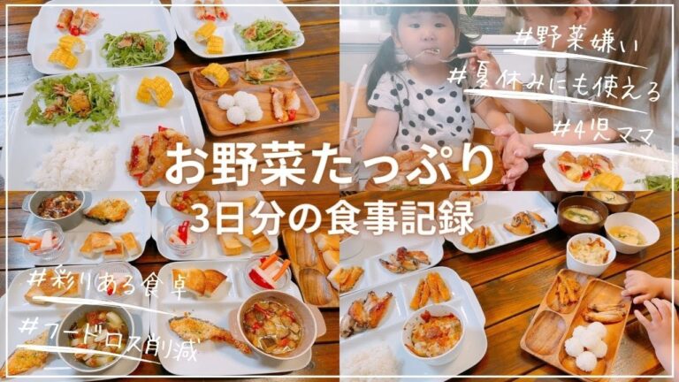 【夏休みにも使える】旬を味わうプレート盛り！３日分の食事記録★彩りある食卓でお野菜嫌いの子もテンション上がること間違いなし✨