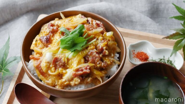 【缶詰レシピ】5分で！レンジで作る「焼き鳥親子丼」のレシピ・作り方