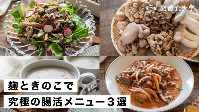 【腸活作り置き#51】きのこと麹で最強の腸活レシピ3選｜ヘルシーなのに絶品の発酵食品メニュー