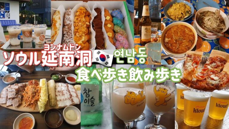 ソウル旅行！お洒落な街で食べまくり【한글자막／韓国料理／韓国旅行／ ホンデ ／ヨンナムドン／ポッサム】