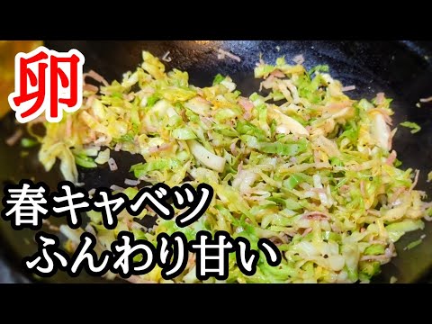 春キャベツの甘さが引き立ち美味しい！ふんわり卵が朝ごはんにオススメ