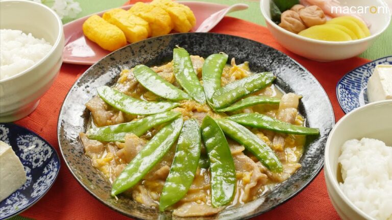 煮るだけ簡単！ 豚バラ肉と シャキシャキ 絹さやの 卵とじ のレシピ 作り方