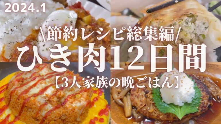 【節約レシピ総集編】ひき肉の晩ごはんレシピ12日間分【合計金額6,000円】